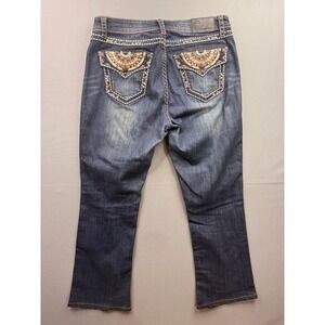 Grace in LA Jeans Women Dark Wash Embellished Bootcut Easy Fit 31